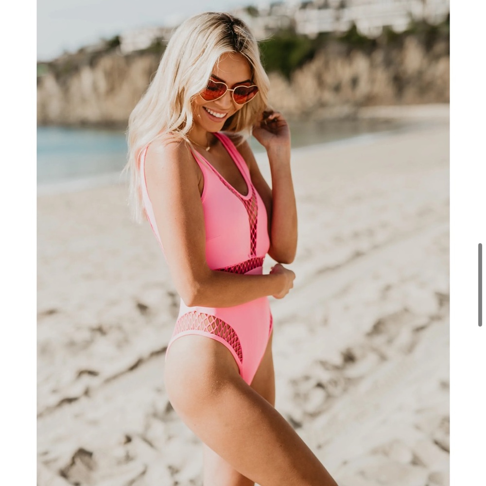 ASOS Design fishnet insert swimsuit. NWT